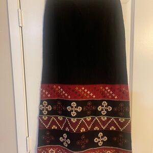 Double D Ranch Black and Red Midi Skirt